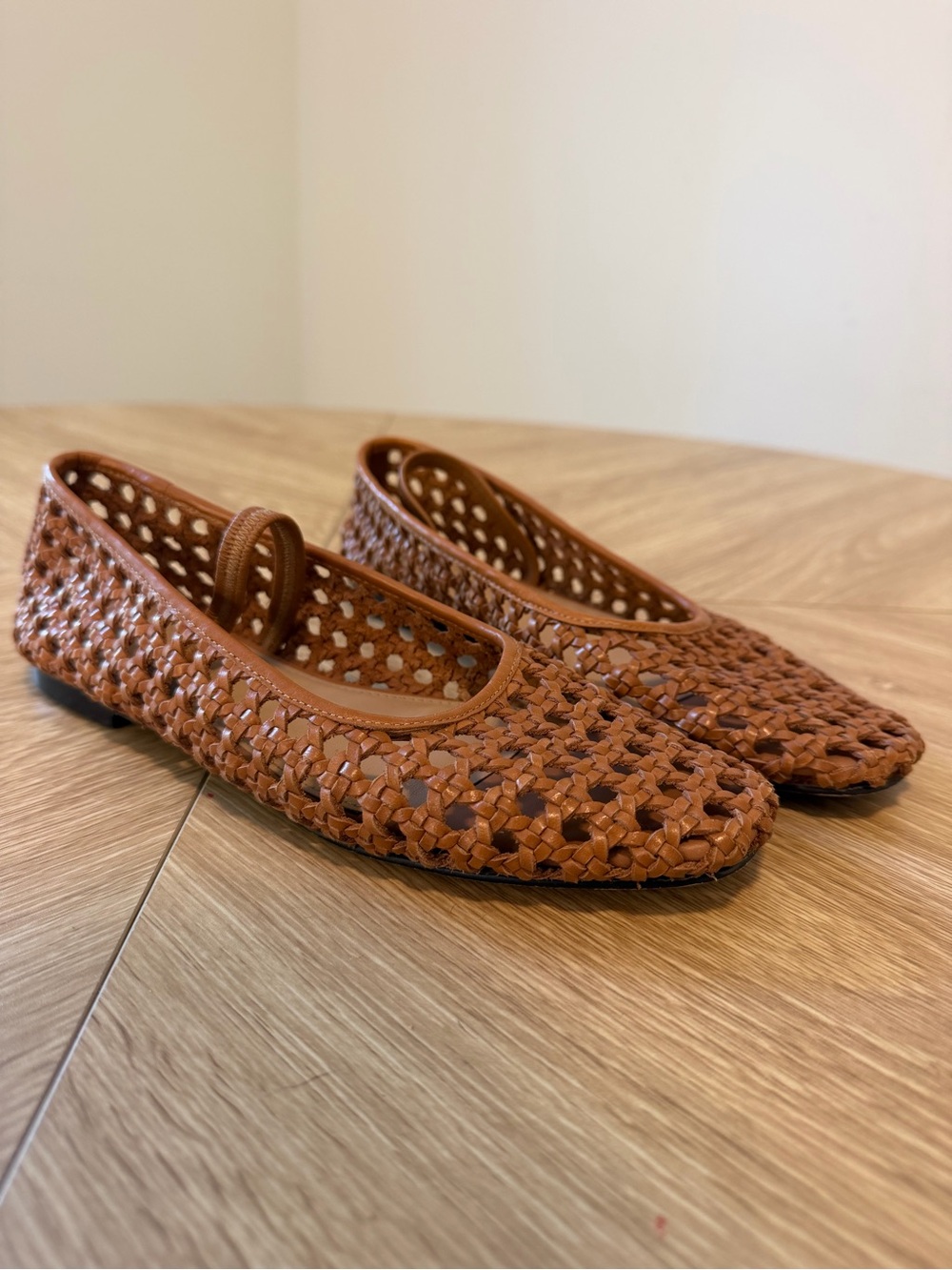 Madewell Woven Leather Ballet Flats Brown Cognac Size 6